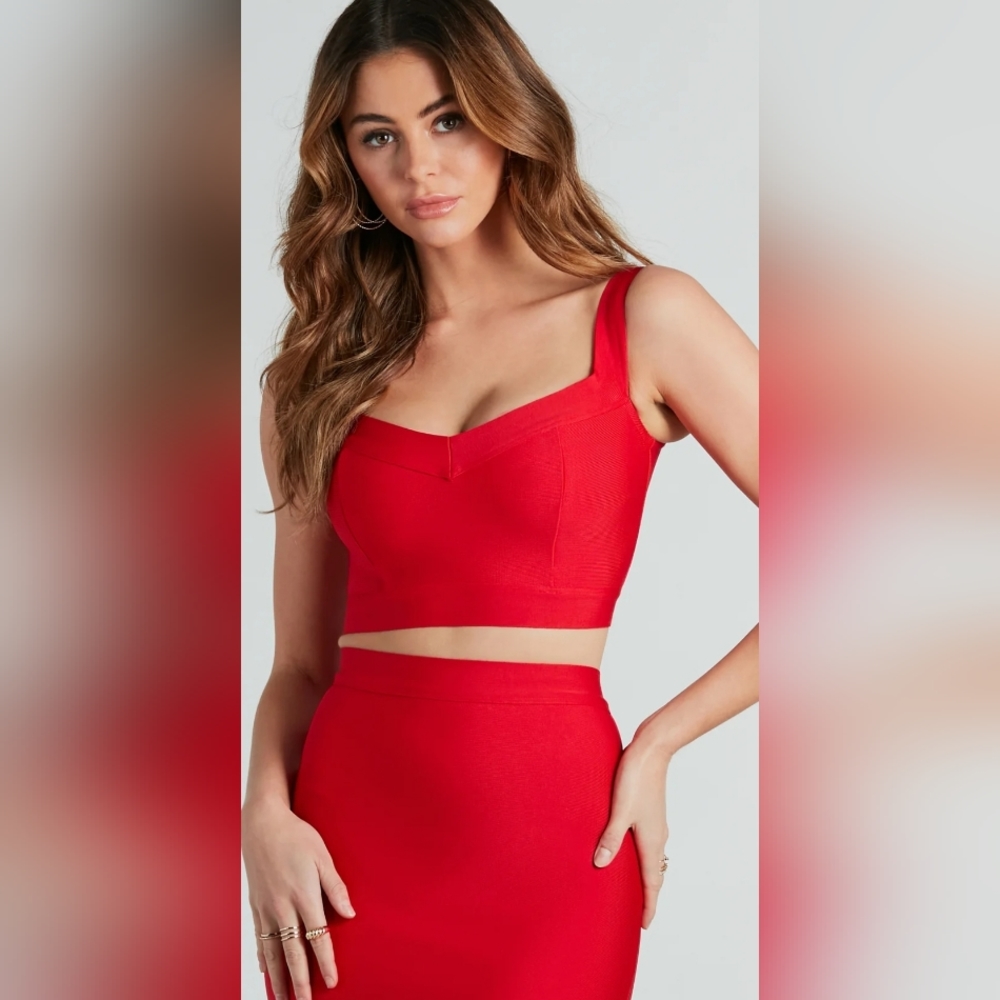 Red Bandage Crop Top